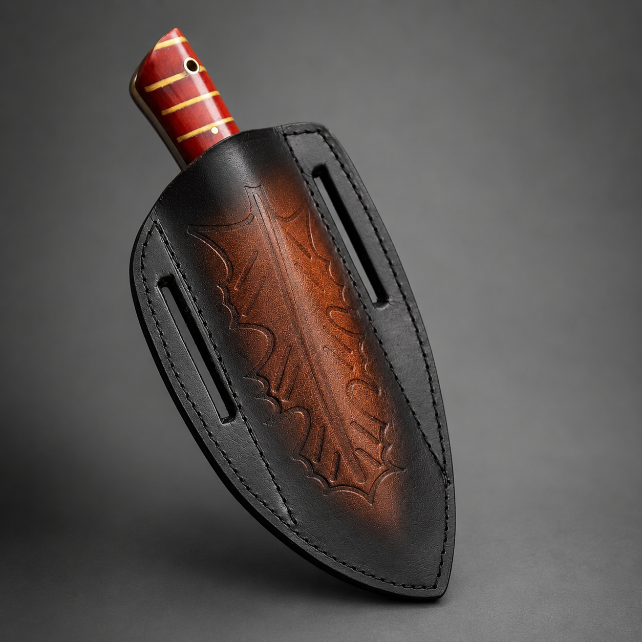 Twin Knife Set with Leather Carry Sheath