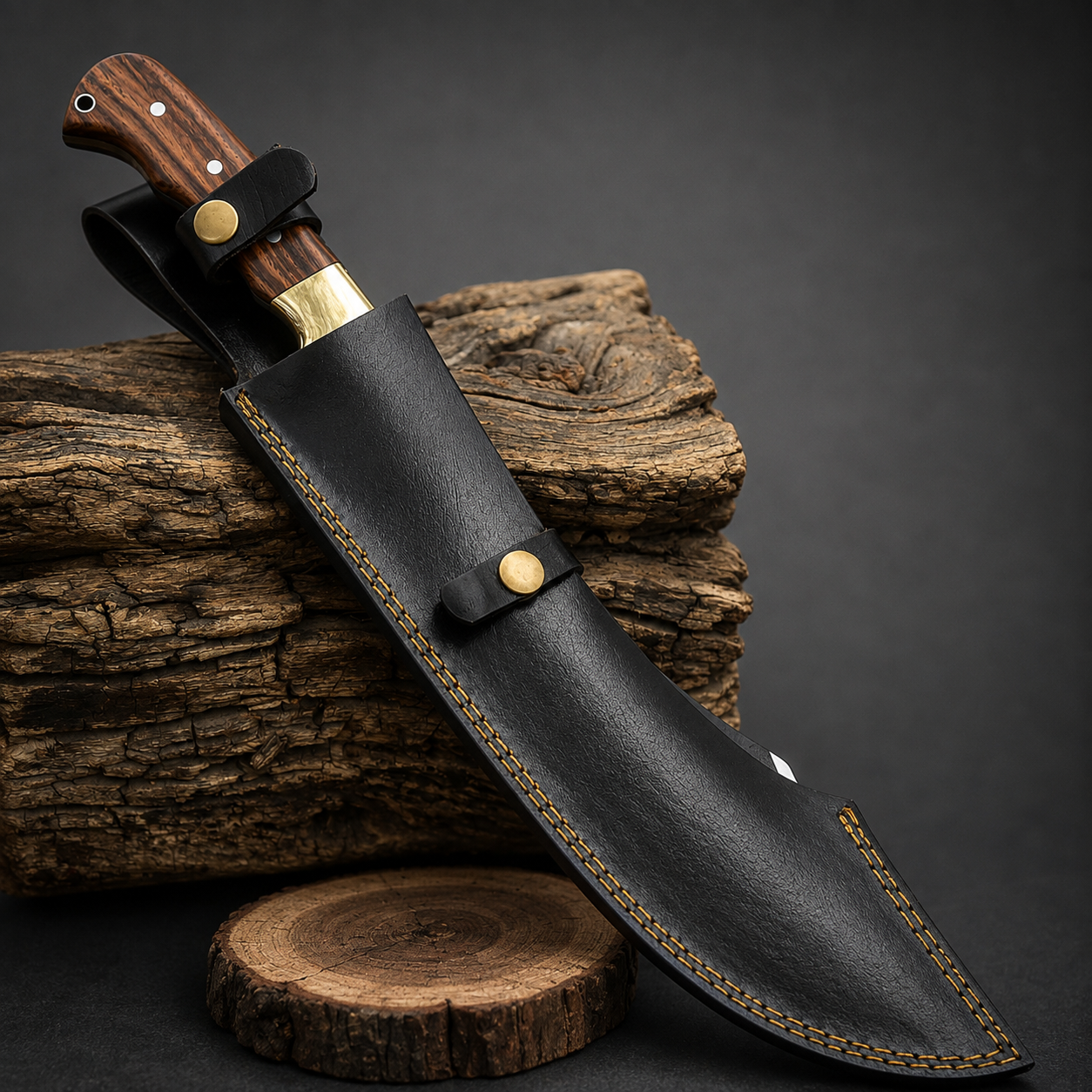 Damascus Stag-Style Hunter Knife