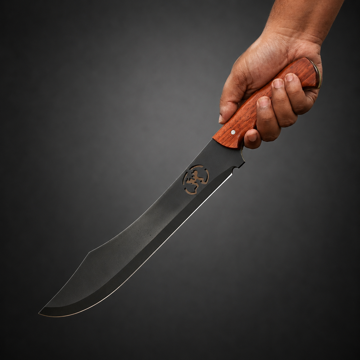 Damascus Skinner & Leather Sheath